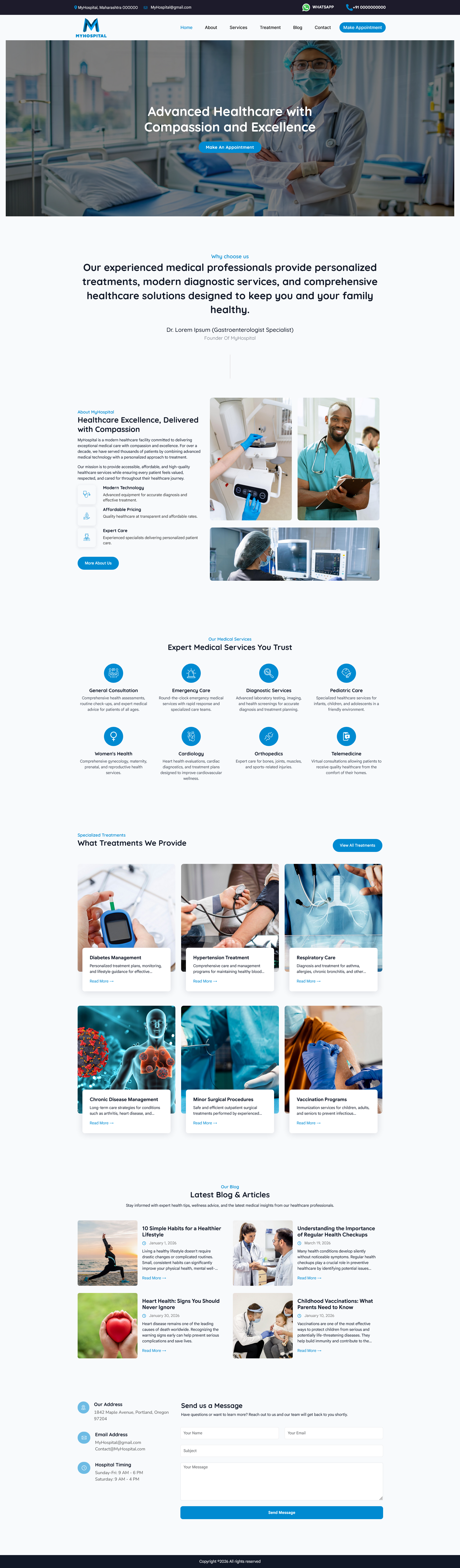 Doctor appointment website preview