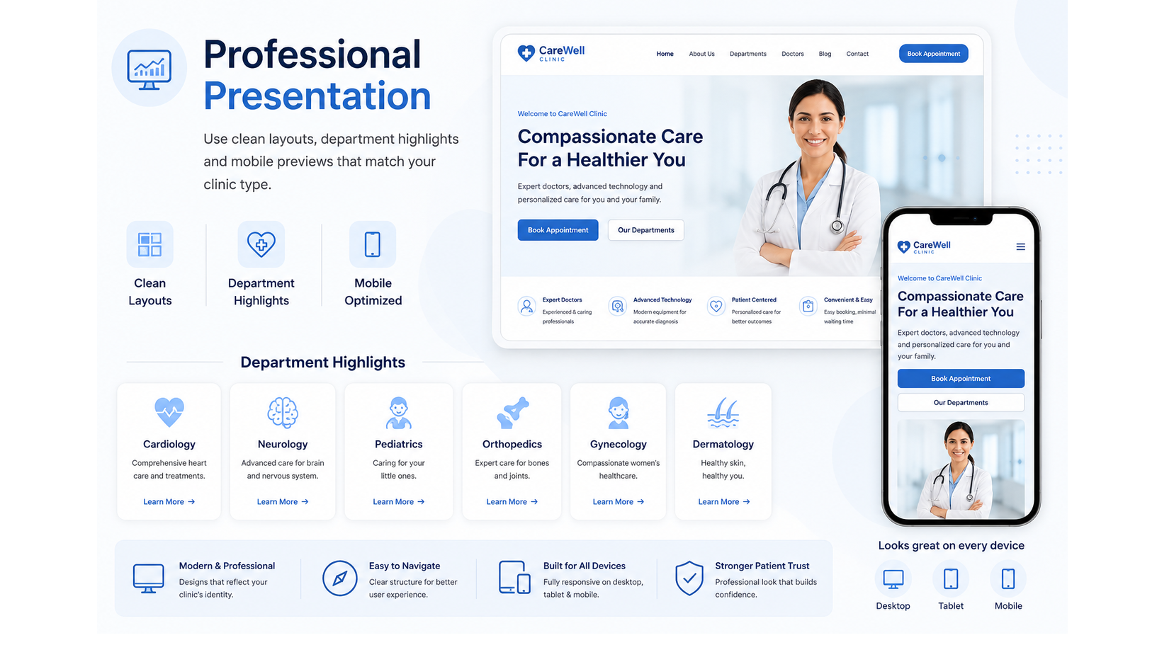 Gynecologist clinic website preview